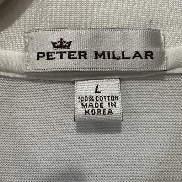 Peter Millar Polo Golf Shirt Mens Large Performance White L - Picture 2 of 5